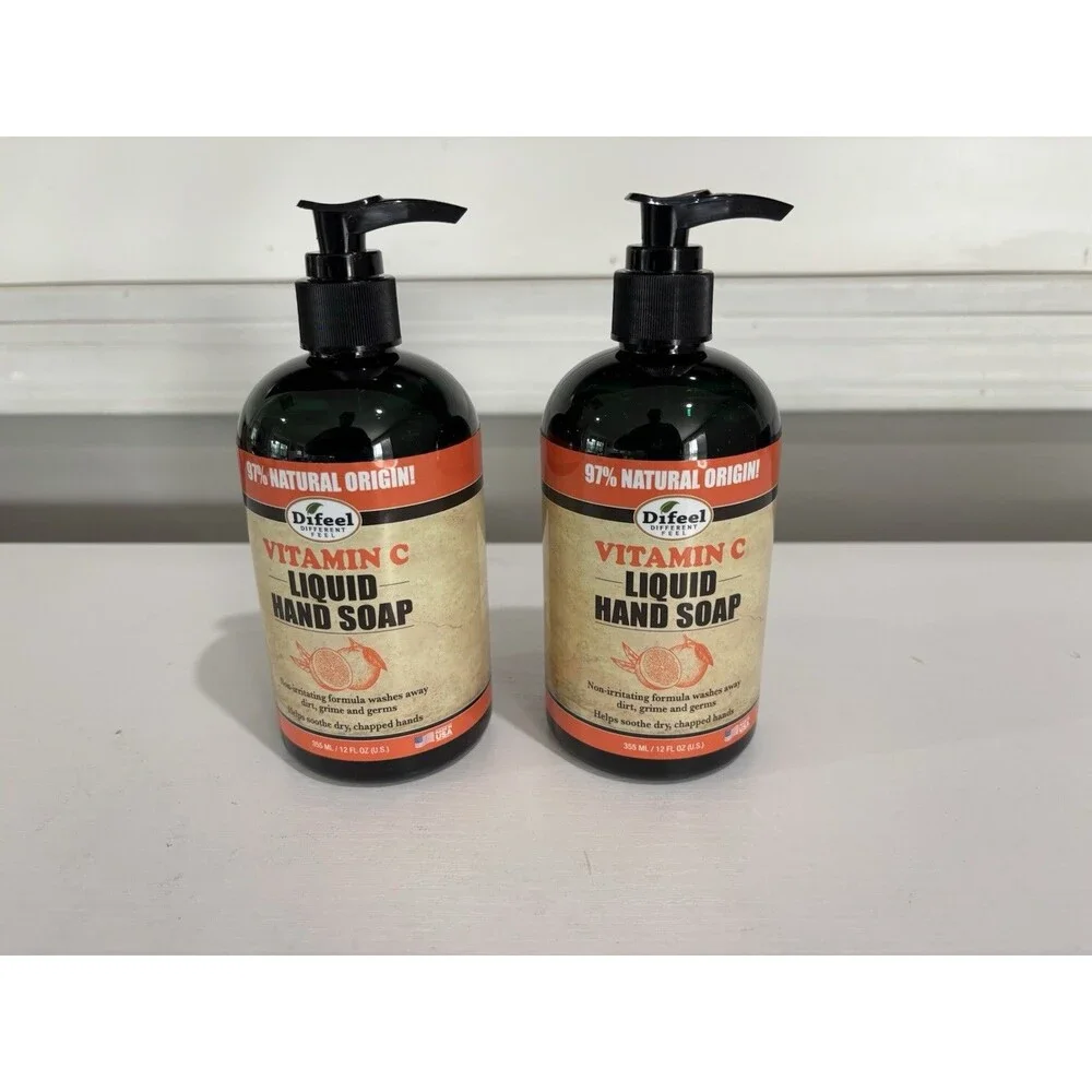 2 Bottles Refreshing Moisturizing Liquid Hand Soap with Vitamin C 12oz Each